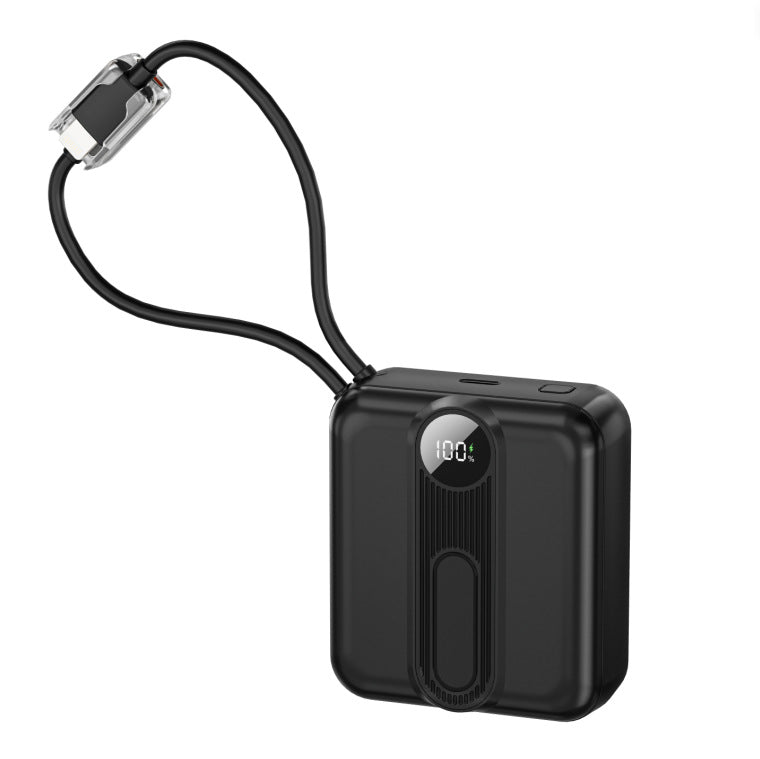 Portable power bank with integrated fast charging cables and digital charging status indicator Kalsten
