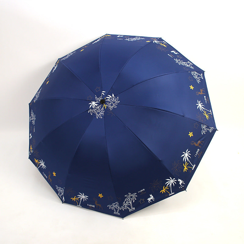 Women's Folding Umbrella with Animal Print Kalsten