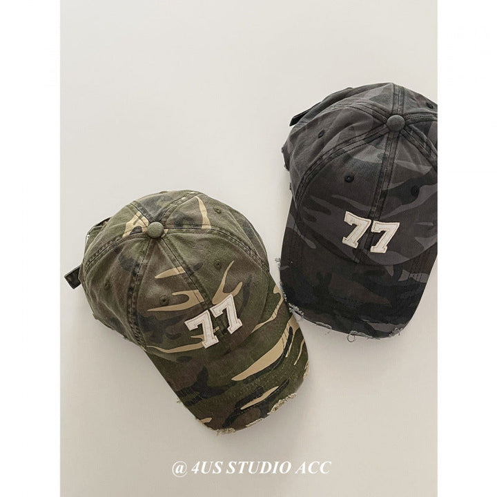 Women's Distressed Camouflage Baseball Cap Kalsten