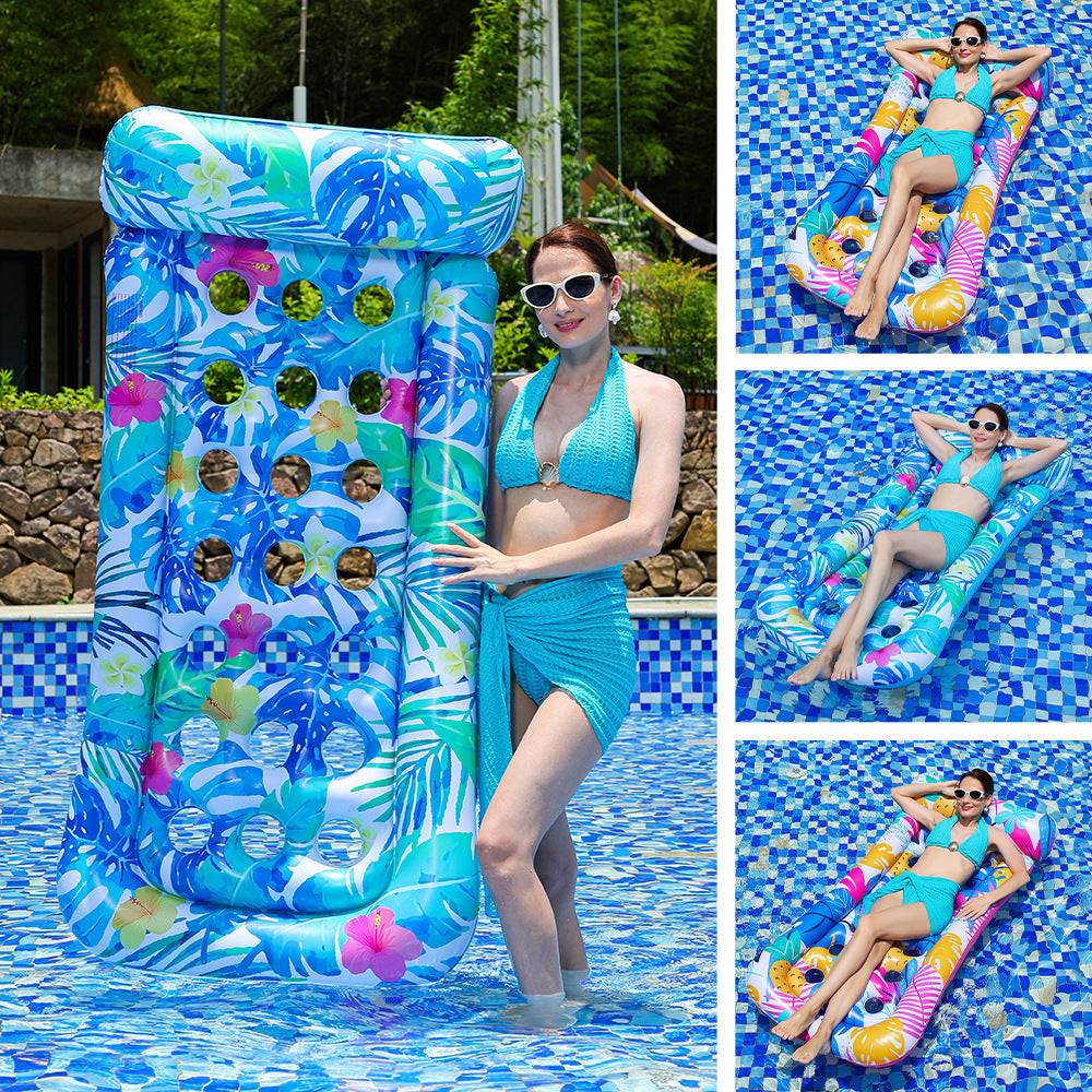 Women Inflatable Swimming Lounge with Floral Design Kalsten