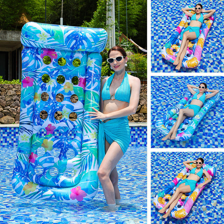 Women Inflatable Swimming Lounge with Floral Design Kalsten