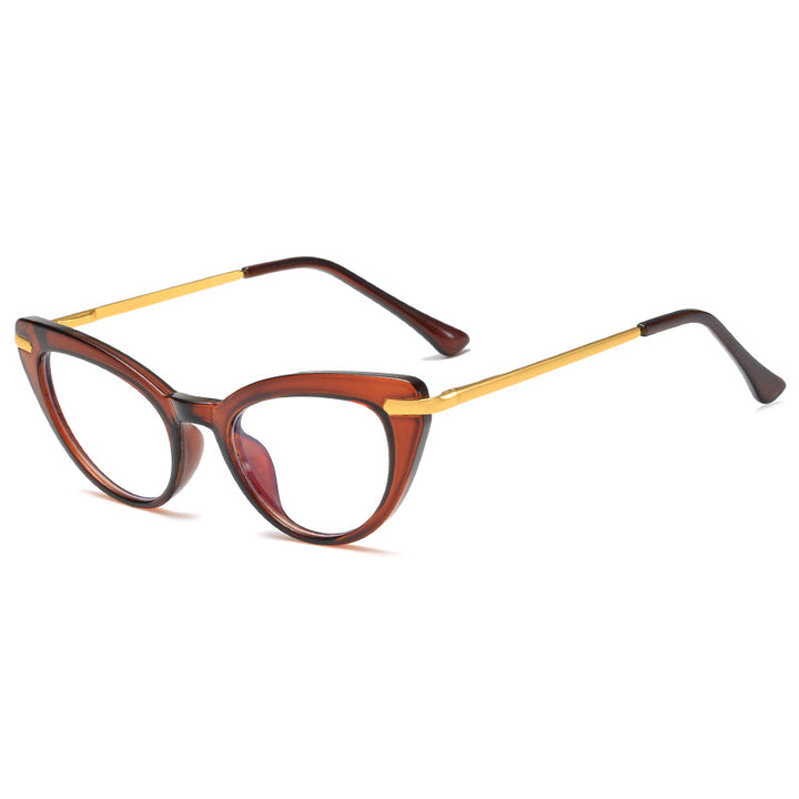 Women's Cat-Eye Sunglasses with Shiny Metal Frame Kalsten