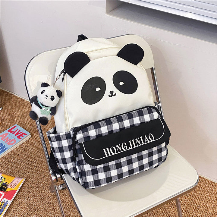 Playful Panda Cartoon School Backpack