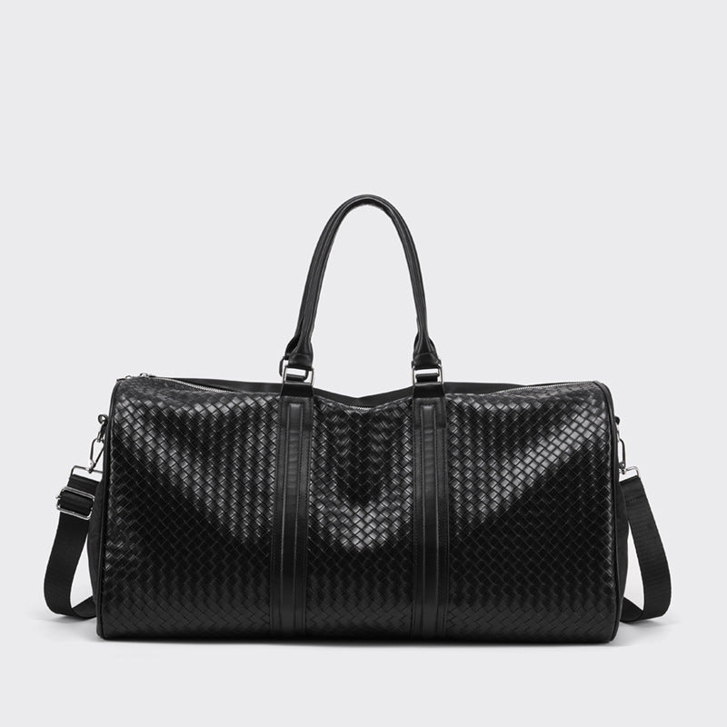 Premium Woven Leather Weekend Duffel Bag Kalsten