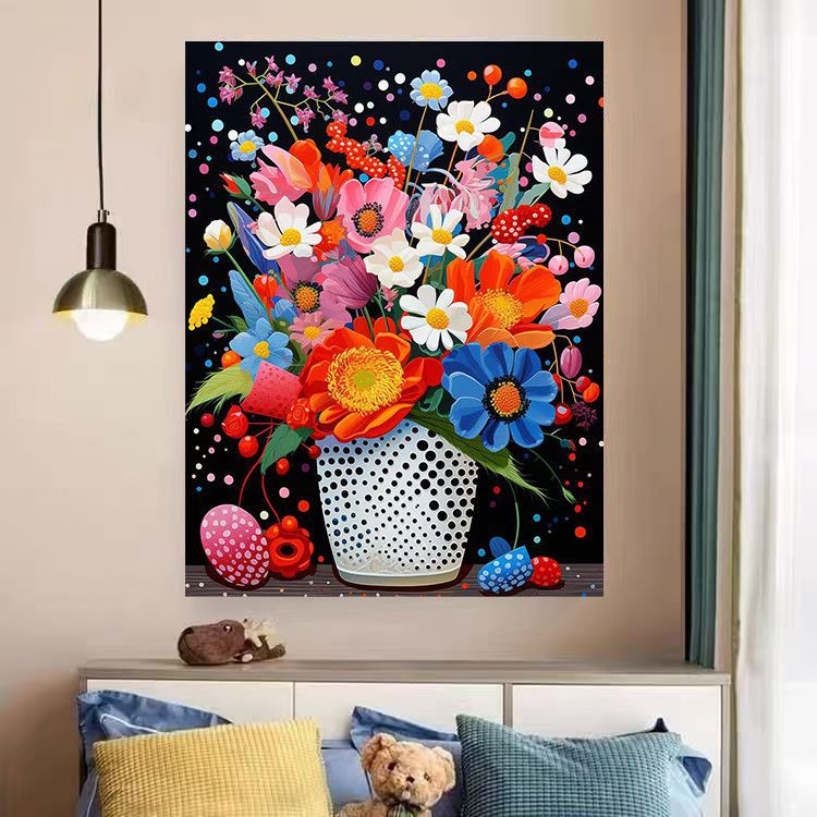 Vibrant Floral Landscape Canvas Art Print Kalsten