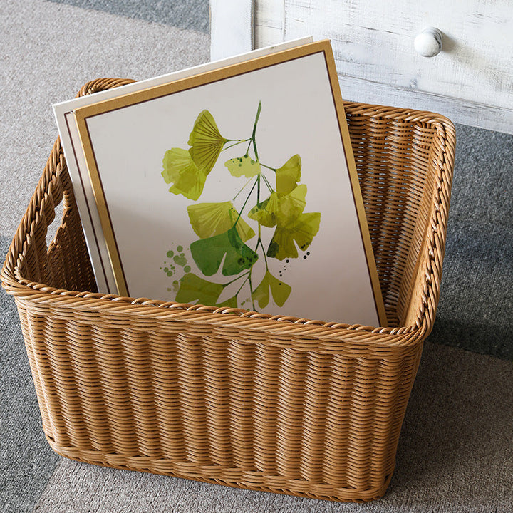 Rectangular Handwoven Storage Bin Kalsten