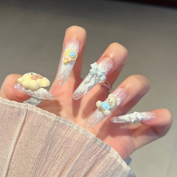 Creative 3D Cartoon-Themed Press-On Nail Art Kalsten