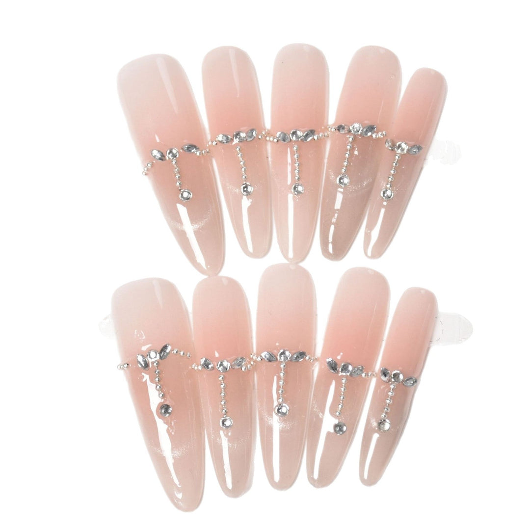 Elegant Rhinestone-Accented Press-On Nails Kalsten