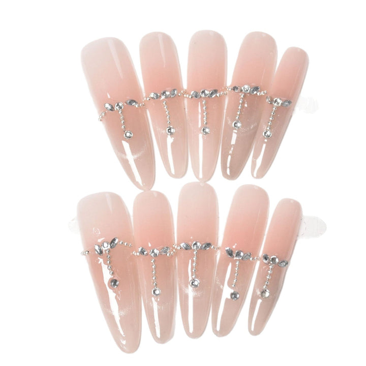 Elegant Rhinestone-Accented Press-On Nails Kalsten