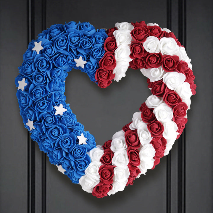 Unisex nan patriotic foam rose wreath with star accents Kalsten