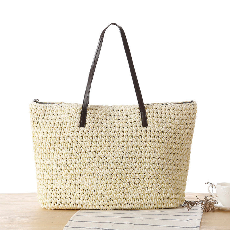 Braided beach bag with sturdy zipper Kalsten