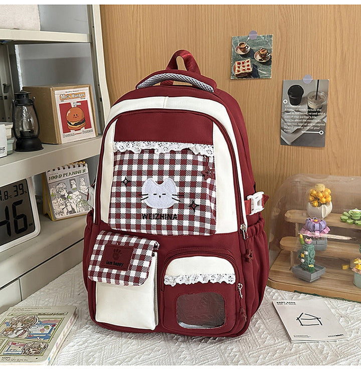 Cute Cat-Themed School Backpack