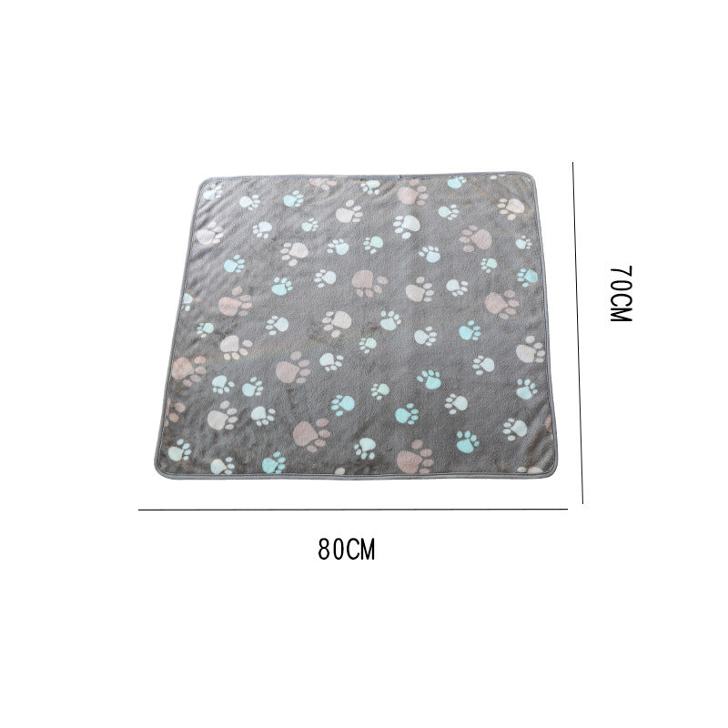 Women's Plush Pet Lounger Mat with Cute Paw Print Kalsten