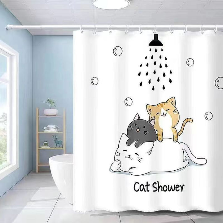 Artistic Cat-Themed Shower Curtain Kalsten