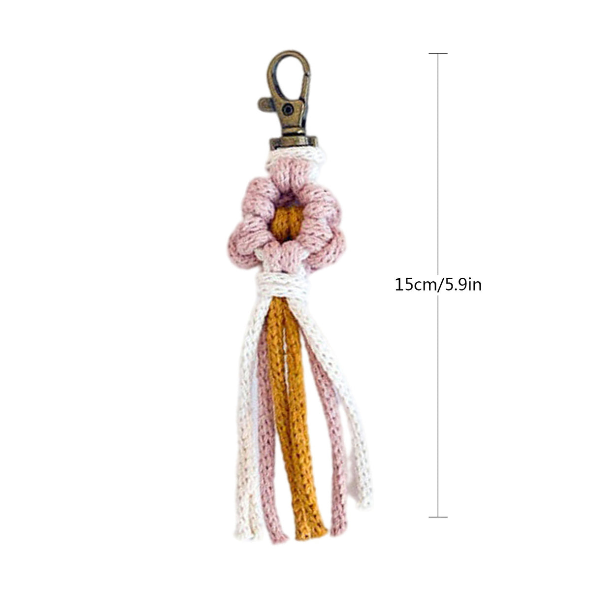 Handcrafted Macrame Flower Keychain Acalora