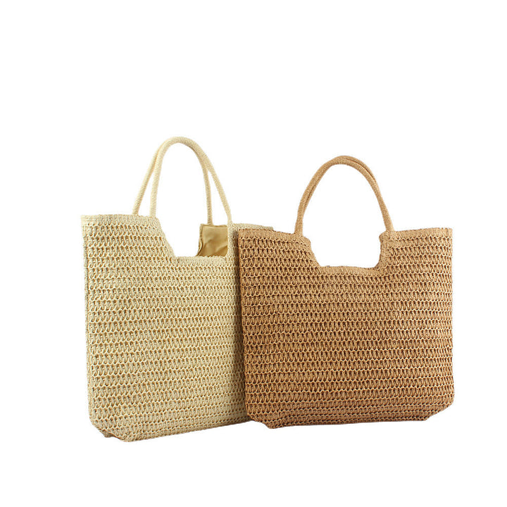 Handbag Made From Handwoven Natural Material With Large Carrying Handles Kalsten