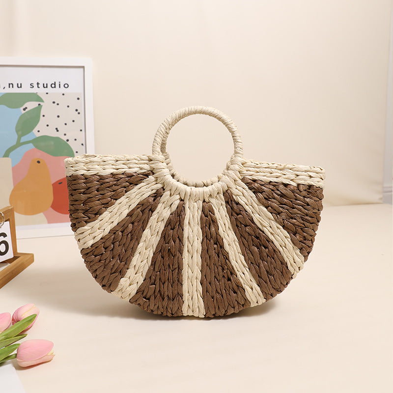Handbag Made of Handwoven Bast with Base Structure Kalsten