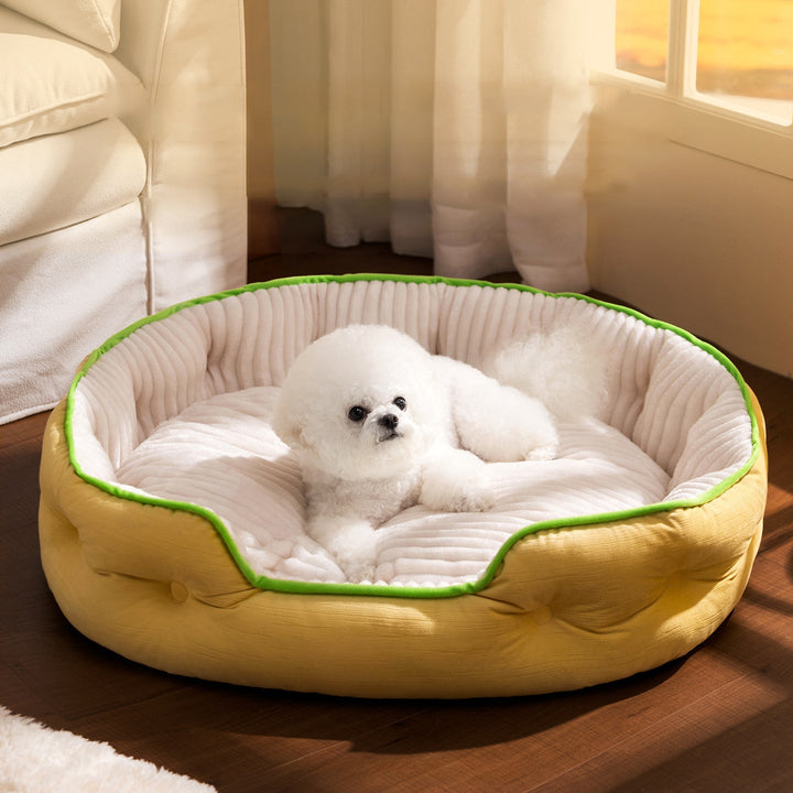Cozy Round Quilted Dog Bed