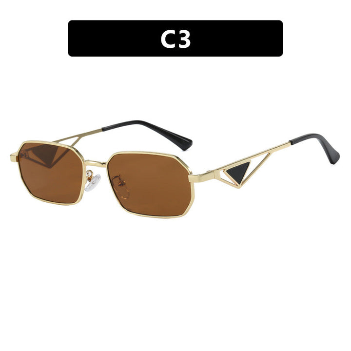Women geometric luxury sunglasses with slim glossy frame Kalsten