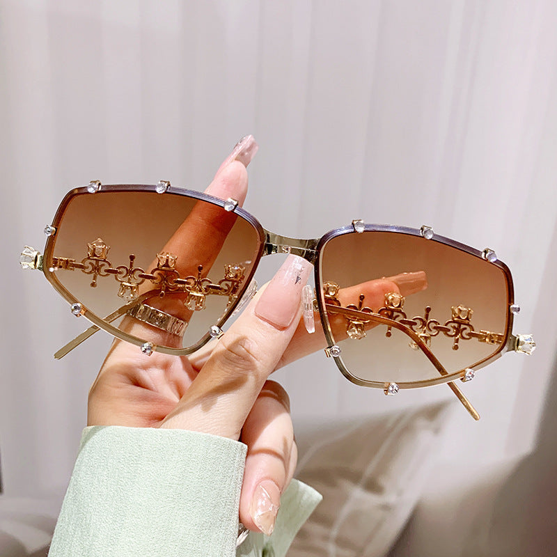 Ladies designer glasses with glamorous accent and sparkling glitter stones Kalsten