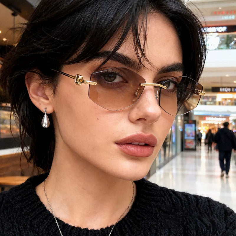 Women's fashionable sunglasses with hexagonal frame and luxurious accents Kalsten