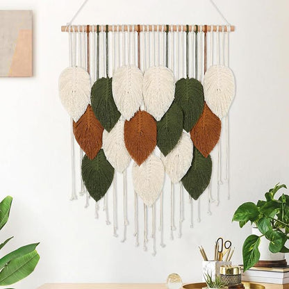 Macrame Leaf Wall Hanging Tapestry Acalora