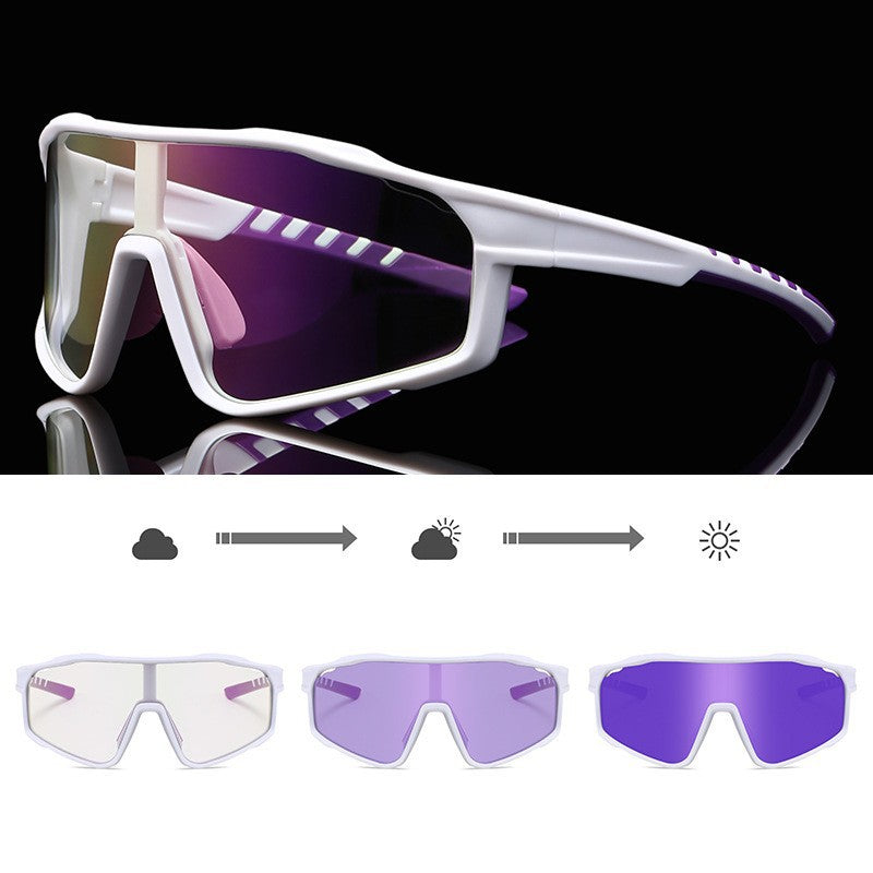 Unisex sporty cycling glasses with photochromic lenses and aerodynamic design Kalsten