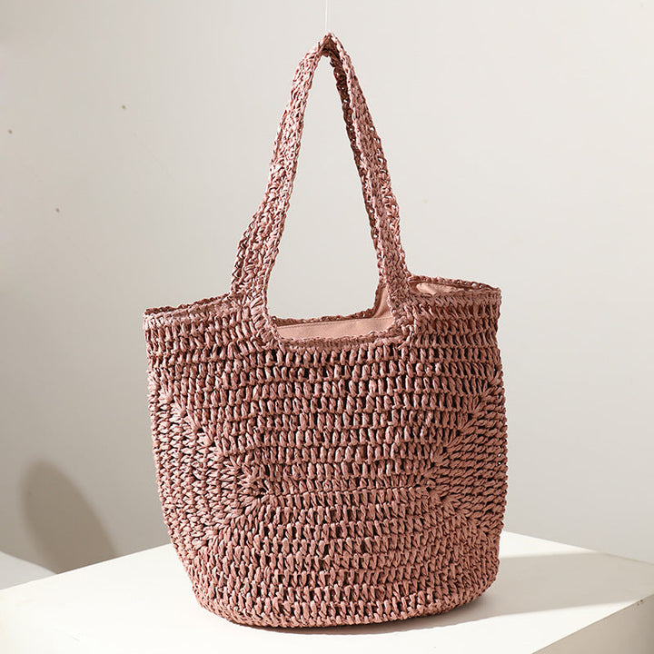 Handmade straw bag with comfortable inner bag Kalsten