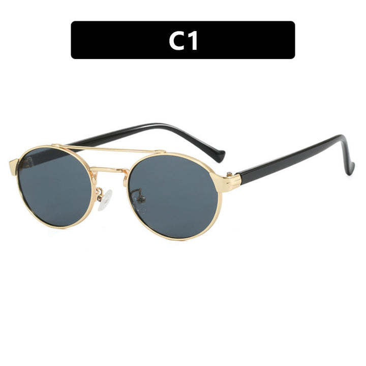 Ladies fashionable sunglasses in stylish round design with golden accents Kalsten