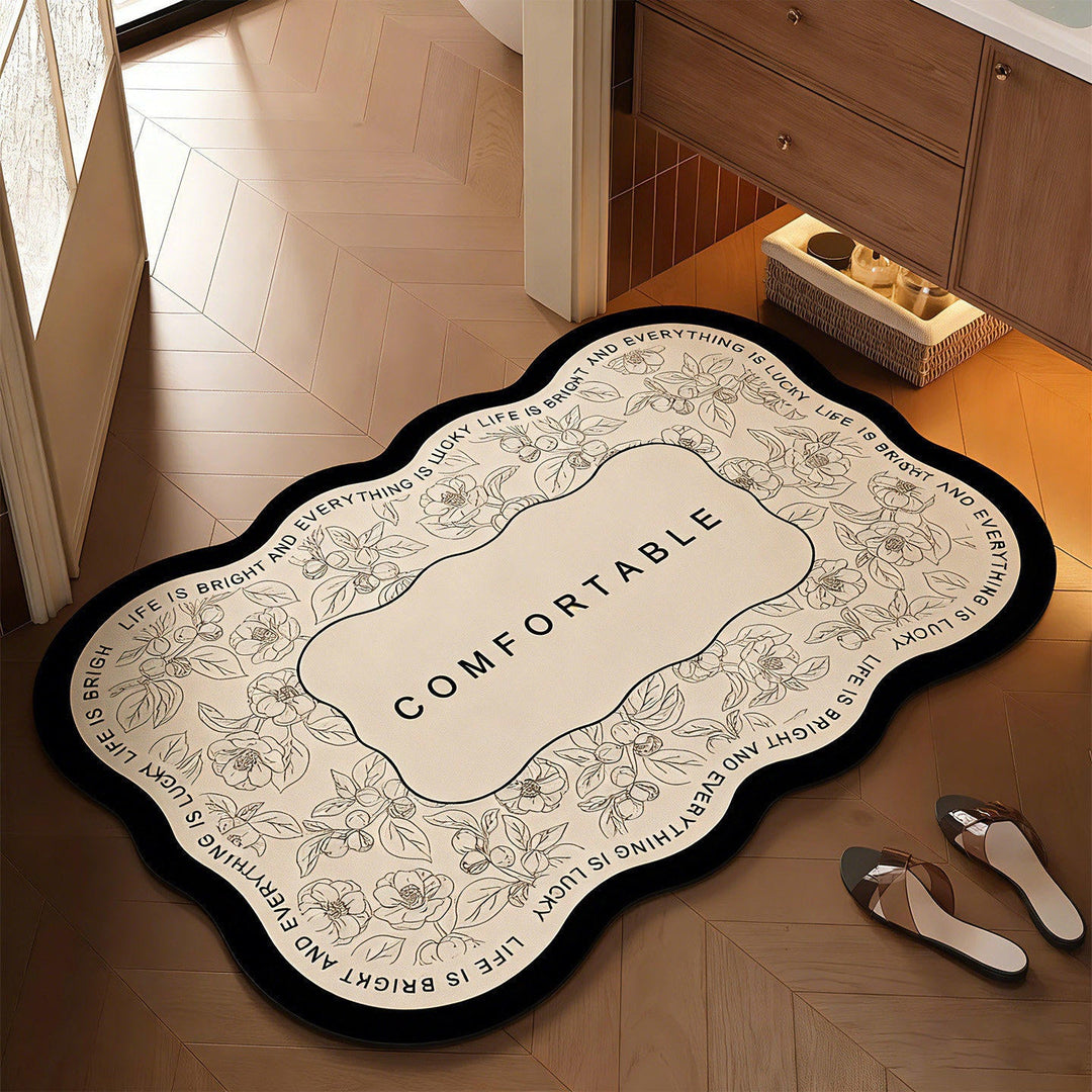 Floral Design Bathroom Mat Kalsten