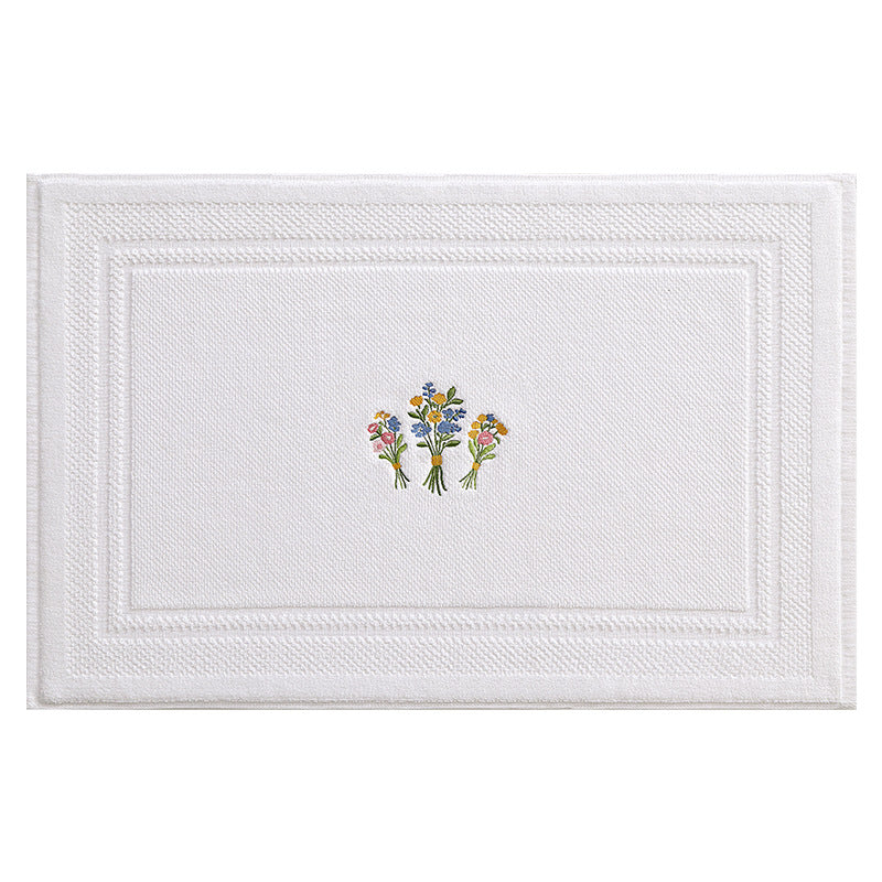 Elegant Embroidered Lavender Bath Mat Kalsten