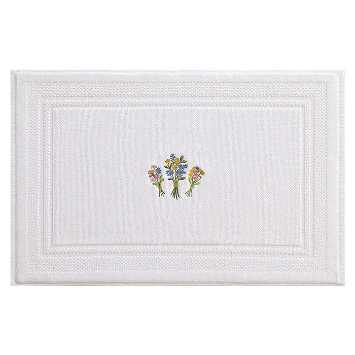 Elegant Embroidered Lavender Bath Mat Kalsten