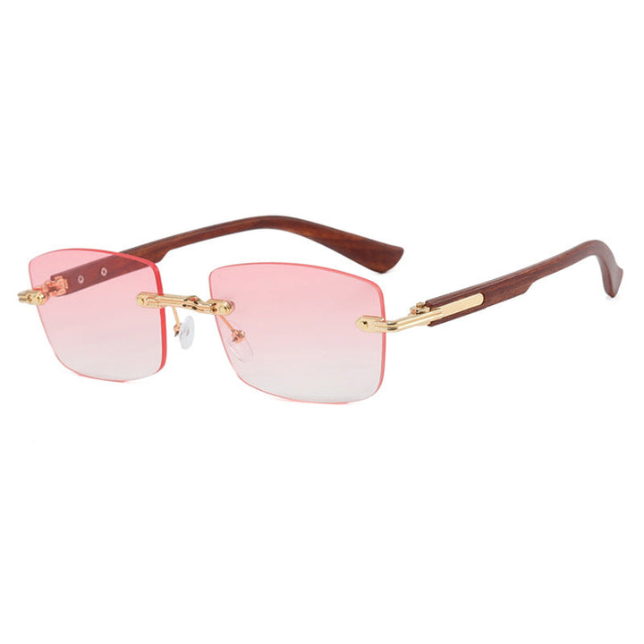 Women square sunglasses with wooden frame and gradient lenses Kalsten