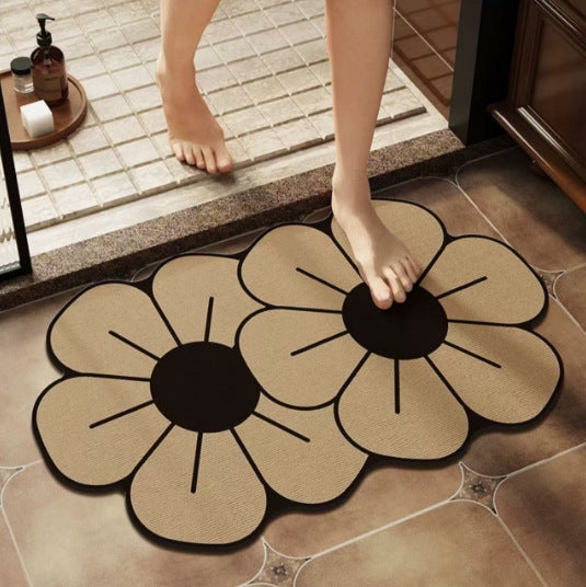 Floral Design Bathroom Rug Kalsten