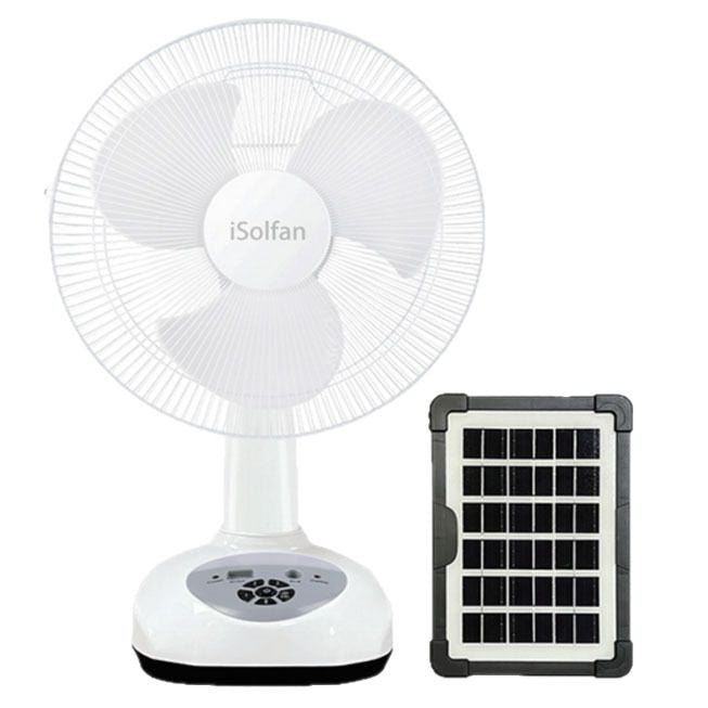 Women's portable solar stand fan with remote control and variable speed regulation Kalsten