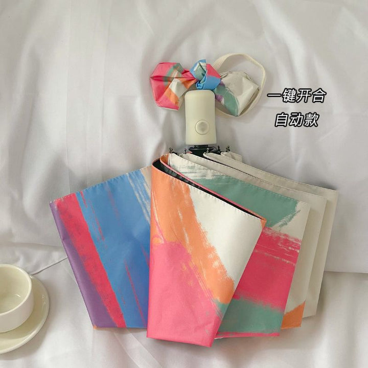 Ladies Automatic Folding Umbrella with Unique Color Play Kalsten