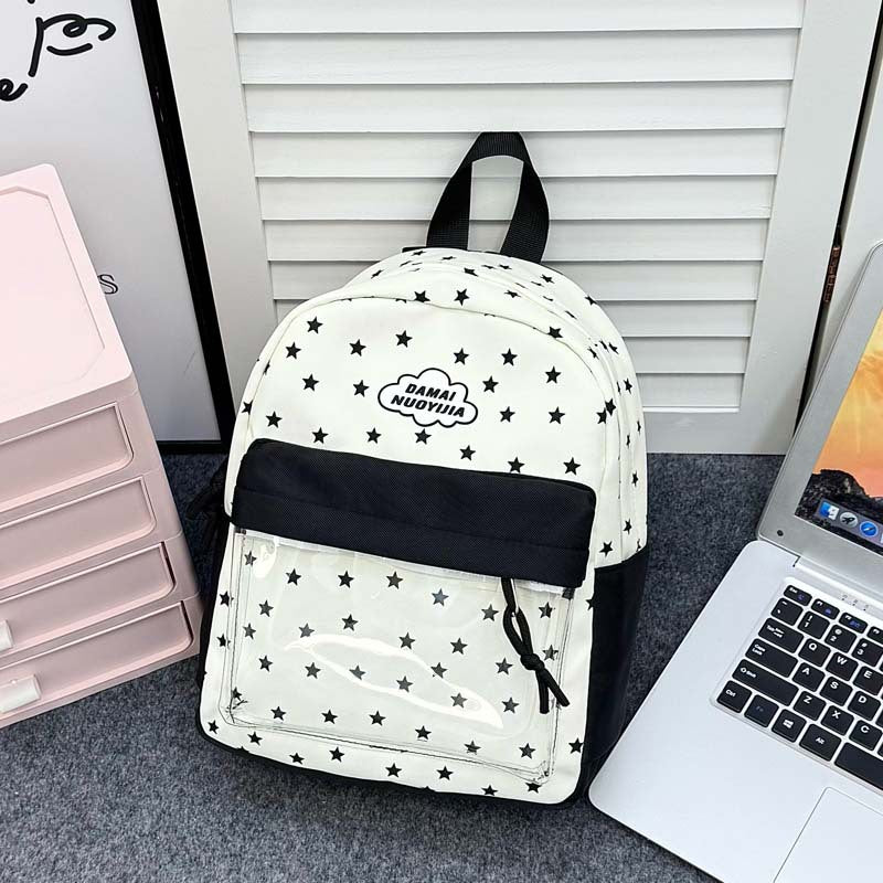 Lightweight Starry Patterned School Backpack