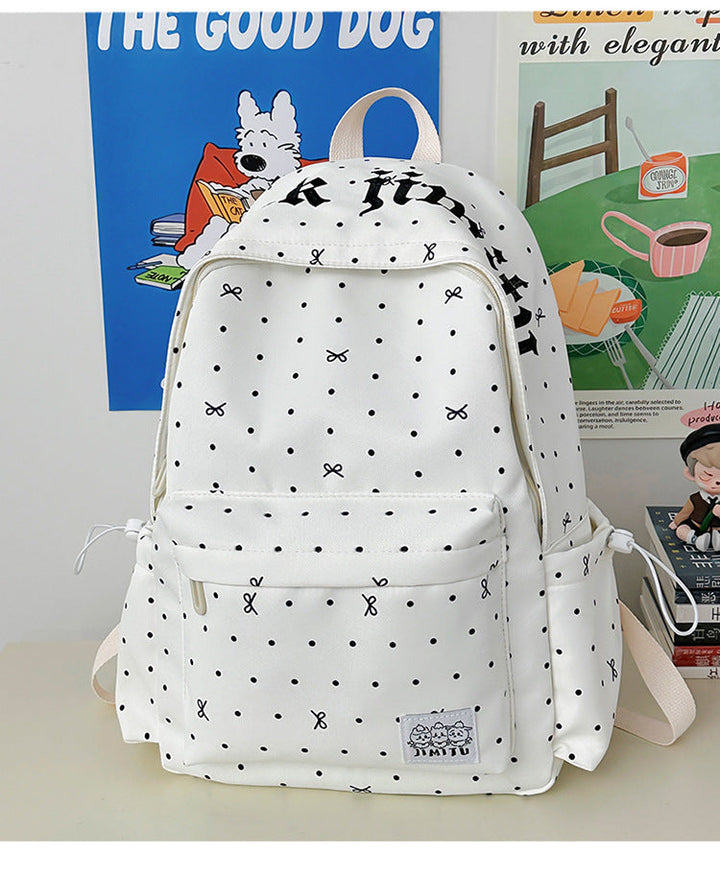 Casual Polka Dot School Backpack