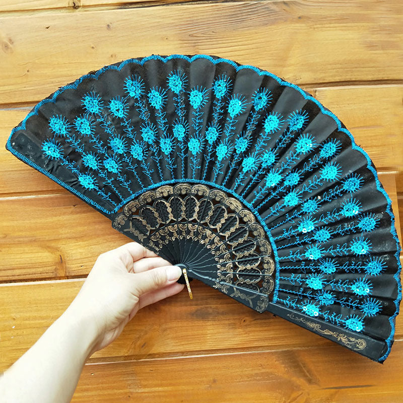 Ladies handcrafted fan with exquisite embroidery Kalsten