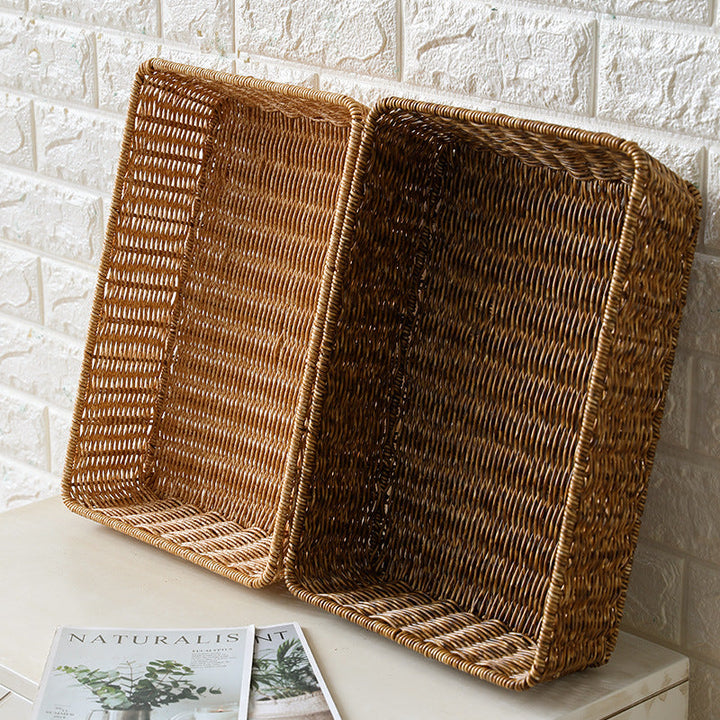 Handcrafted Rectangular Woven Storage Basket Kalsten
