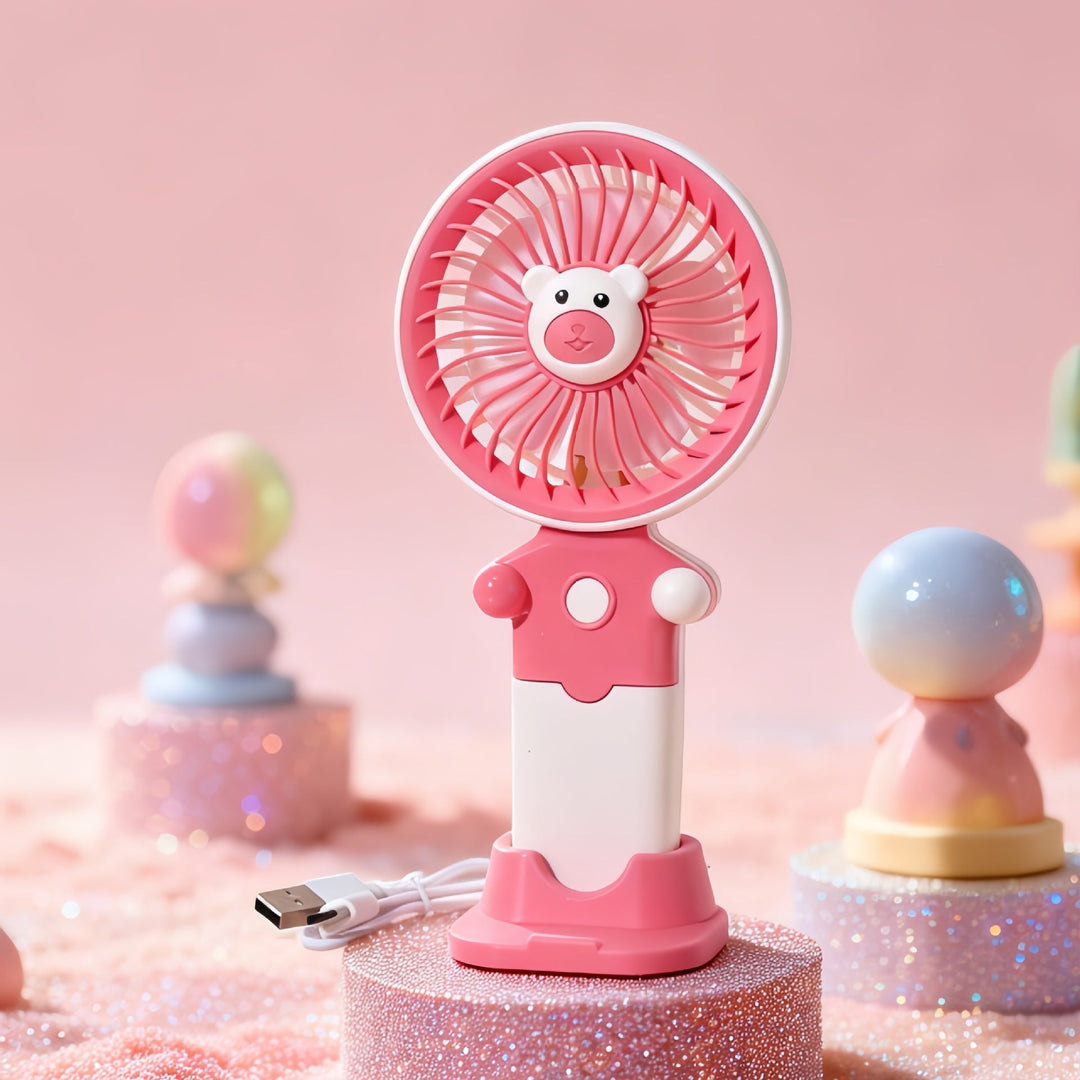 Women's Portable Hand Fan with USB Charging Function and Flexible Tilt Adjustment Kalsten