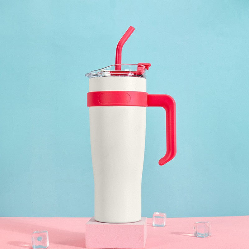 Women's insulated cup with straw and ergonomic handle Kalsten