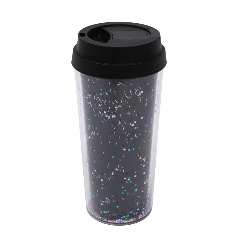 Ladies Glitter Drinking Cup with Leak-Proof Lid and Ergonomic Handle Kalsten