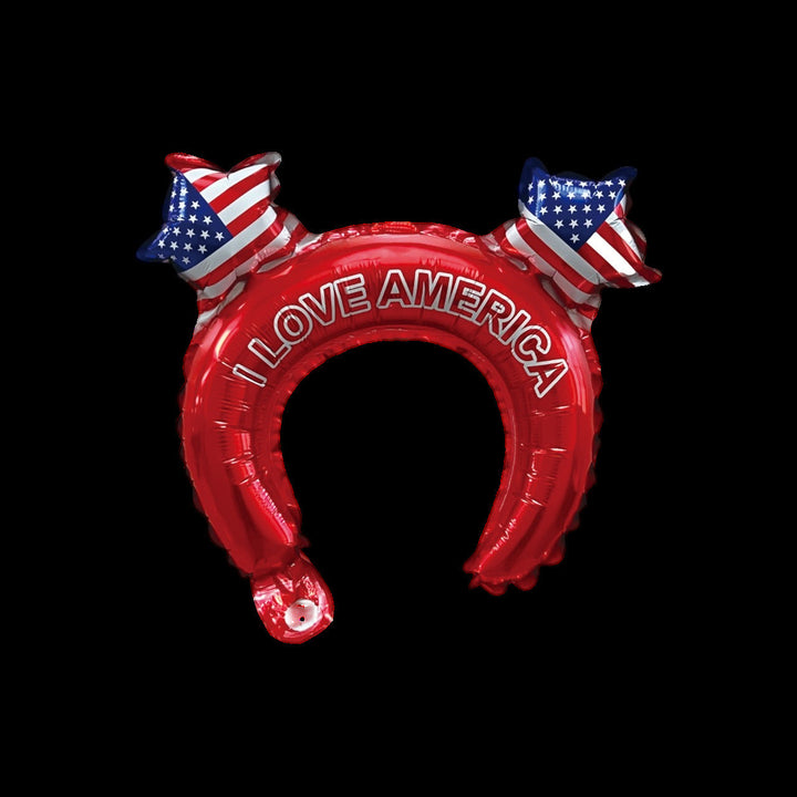 Unisex non-patriotic inflatable hairband with star ear bubbles and the inscription Kalsten