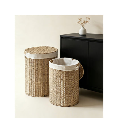 Stylish laundry basket made of natural material Acalora