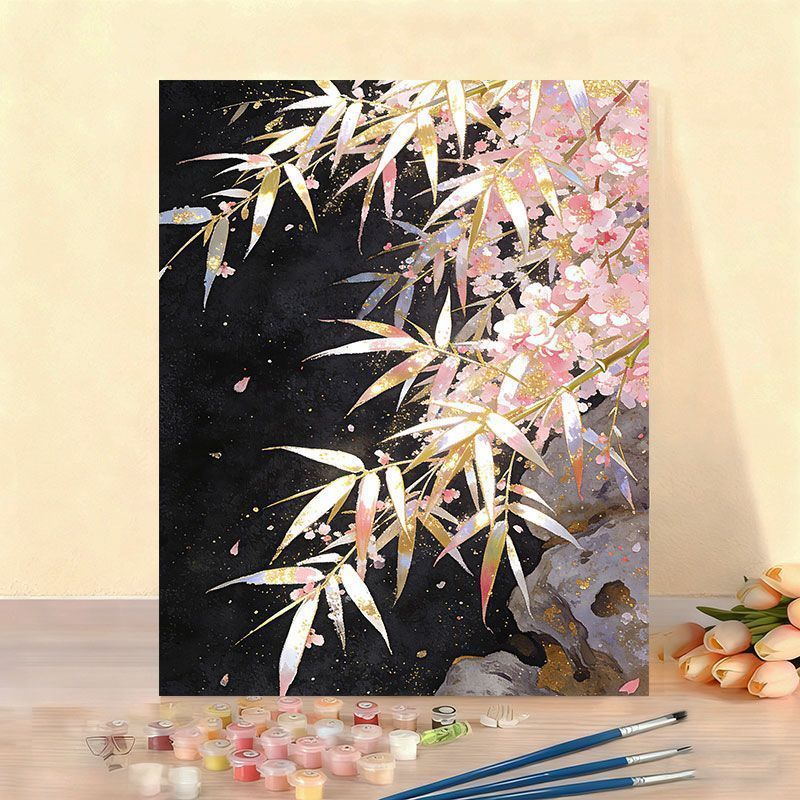 Elegant Floral Paint by Numbers Canvas Art Kit Kalsten