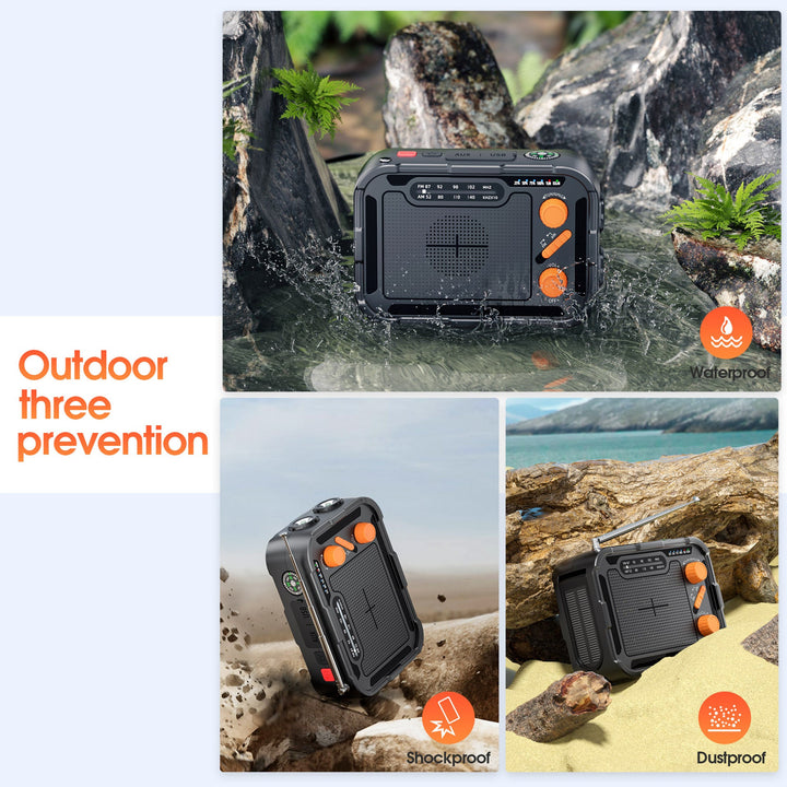 Multifunctional emergency radio with solar charger and flashlight Kalsten