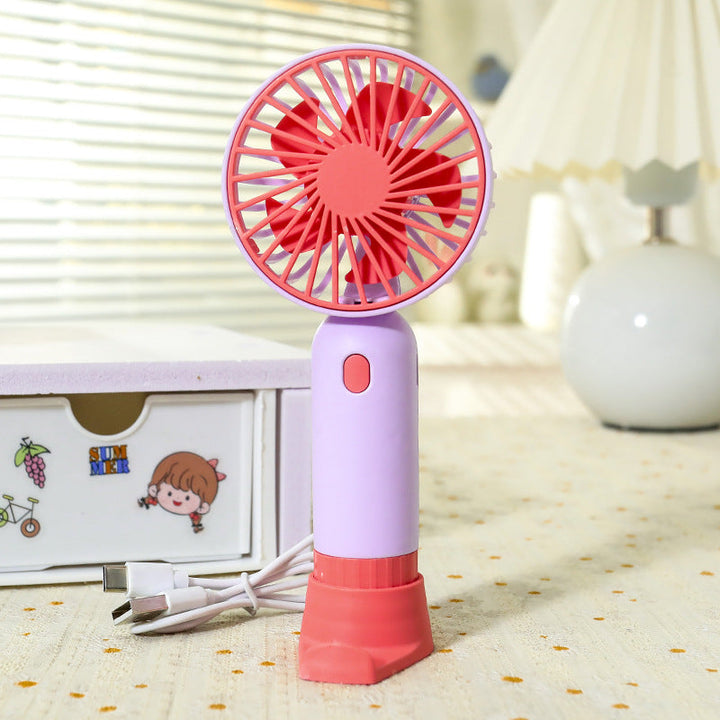 Women's Portable Mini Fan with Ergonomic Grip and USB Charging Function Kalsten