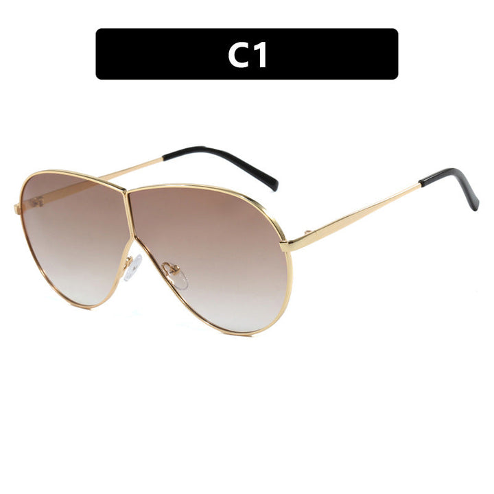 Women's pilot sunglasses with elegant golden frame and blue lenses Kalsten