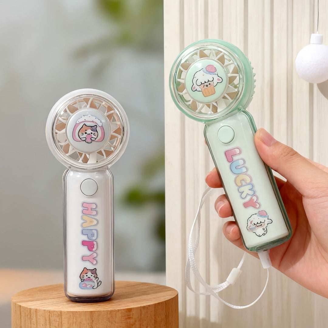 Ladies Portable Hand Fan with Cute Animal Design Kalsten